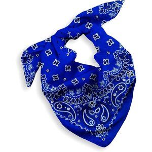 Women's Royal Blue Cotton Bandana Large Cowgirl Handkerchief Headband Scarf
